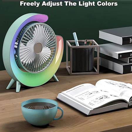 Mini Ventilador Portátil com Iluminação LED