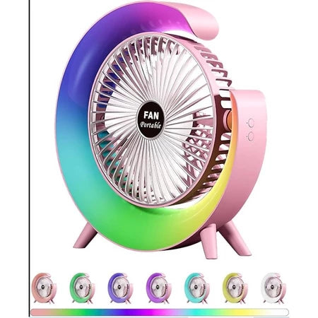 Mini Ventilador Portátil com Iluminação LED