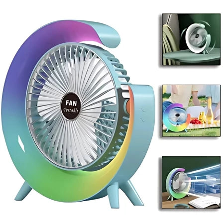 Mini Ventilador Portátil com Iluminação LED