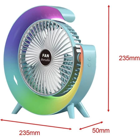 Mini Ventilador Portátil com Iluminação LED