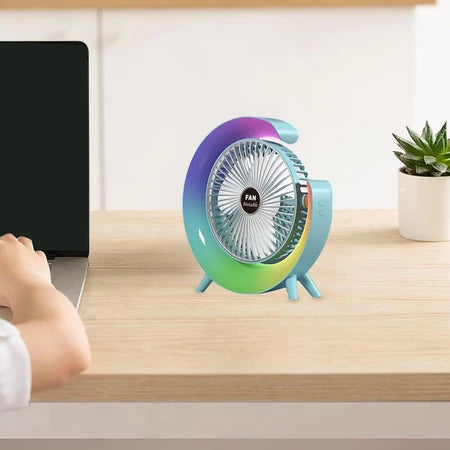 Mini Ventilador Portátil com Iluminação LED