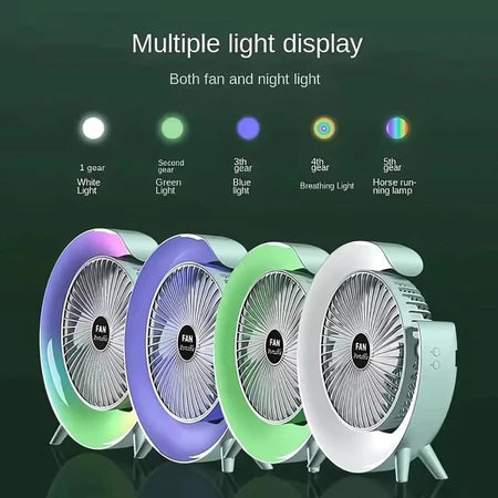 Mini Ventilador Portátil com Iluminação LED