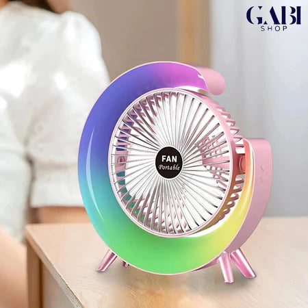 Mini Ventilador Portátil com Iluminação LED